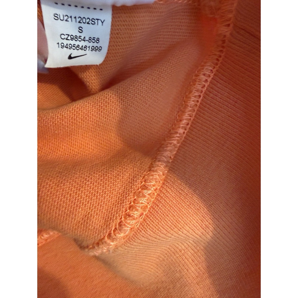 Y2K Nike Womens Atomic Orange Black Swoosh 80s Acid Wash Hooded  Sweatshirt Sz S - Picture 12 of 12